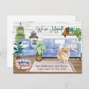 Cute Pomeranian Cosy New Home Moving      Announcement Postcard
