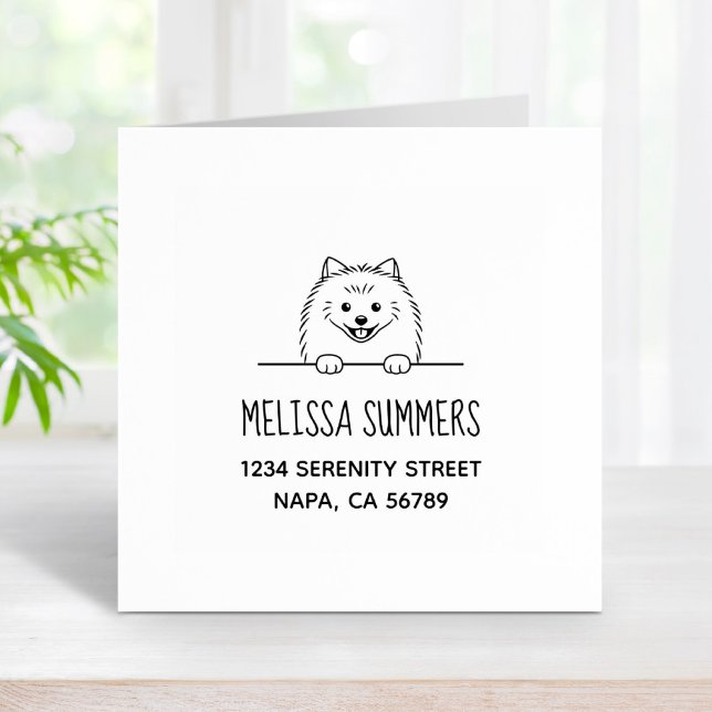 Cute Pomeranian Dog Address Rubber Stamp (Creator Uploaded)