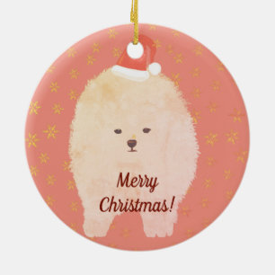 Cute  Pomeranian Dog Ceramic Ornament