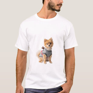 Cute Pomeranian Dog in Reindeer Winter Sweater