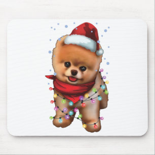 Cute Pomeranian Dog Lover Funny Xmas Holiday Gift Mouse Pad
