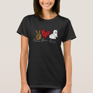 Cute Pomeranian Dog Peace Love Pom Puppy T-Shirt