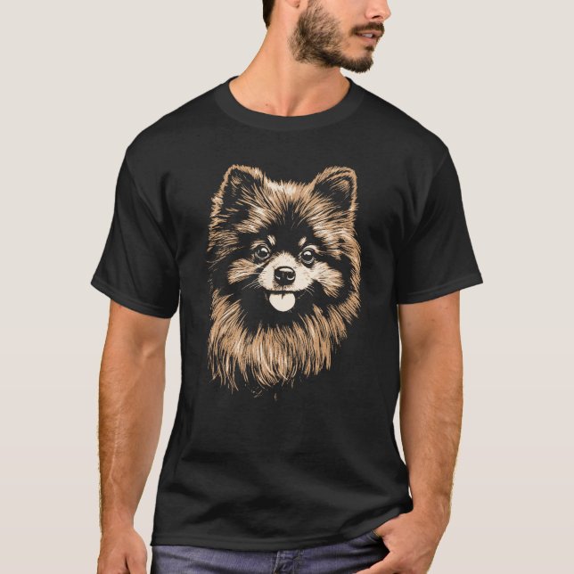 Cute Pomeranian Dog Pet Adorable Animals T-Shirt (Front)