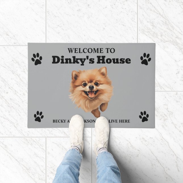 Cute Pomeranian Dog Photo Doormat (Indoor)