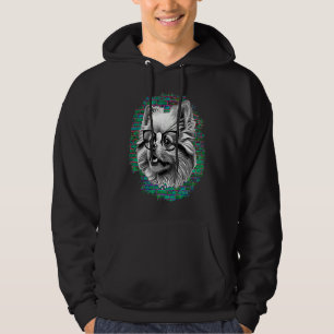 Cute Pomeranian Dog Wearing Nerd Glasses Funny Gra Hoodie