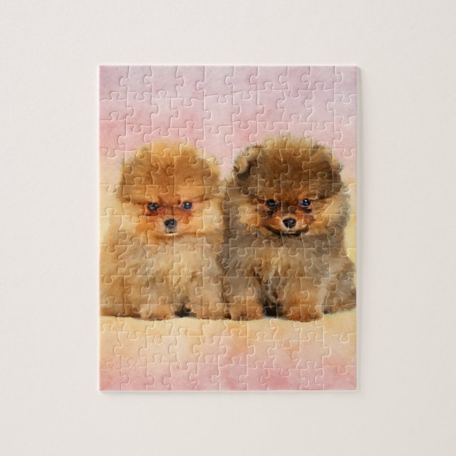 Cute Pomeranian German Spitz  Puppies Jigsaw Puzzle (Vertical)