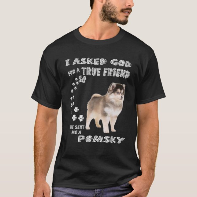 Cute Pomeranian Husky Dog Quote Mum Dad Costume, M T-Shirt (Front)
