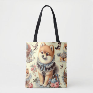 Cute Pomeranian Painting Tote Bag
