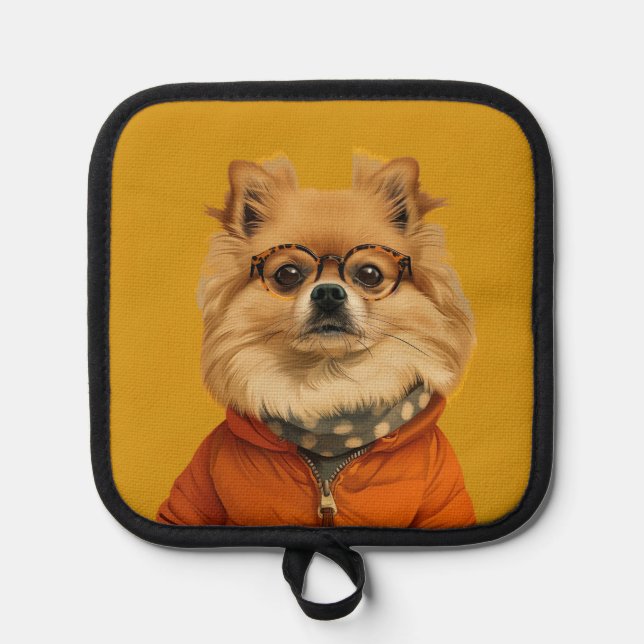 Cute Pomeranian  Pot Holder (Front)