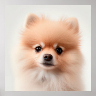 Cute Pomeranian Puppy Dog Portrait Poster (2)