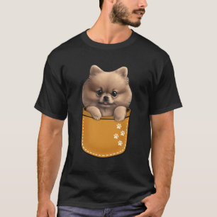 Cute Pomeranian Puppy In Pocket Pomeranian Mum Mot T-Shirt