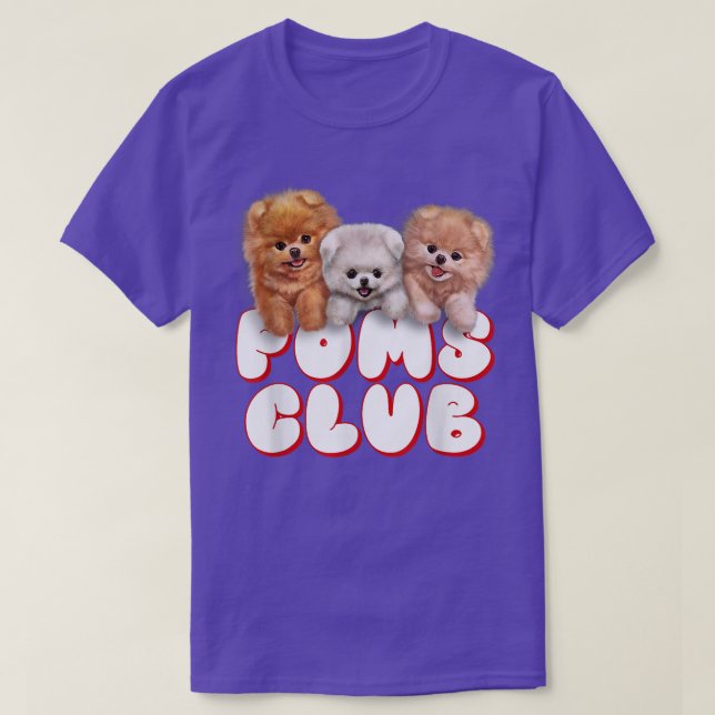 Cute Pomeranian Puppy, Poms Club, Baby Dog T-Shirt (Design Front)