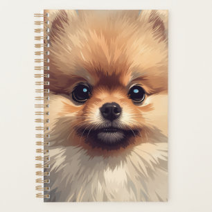 Cute Pomeranian Puppy Spiral Notebook & Planner