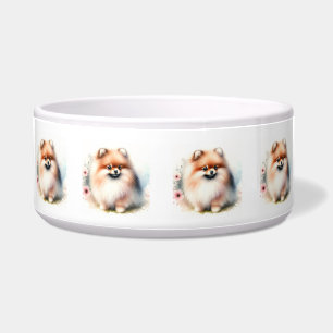 Cute Pomeranian watercolor illustration
