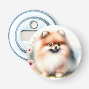 Cute Pomeranian watercolor illustration Bottle Opener