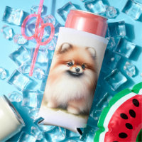 Cute Pomeranian watercolor illustration