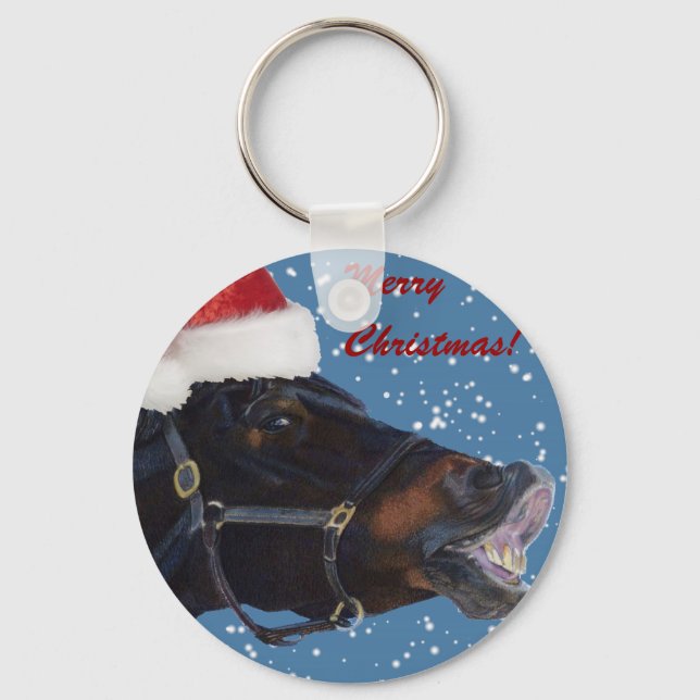 Cute Pony Christmas Key Ring (Front)