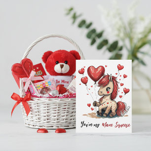 Cute pony custom valentine holiday card