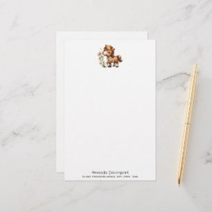 Cute Pony Eating Daisies Stationery
