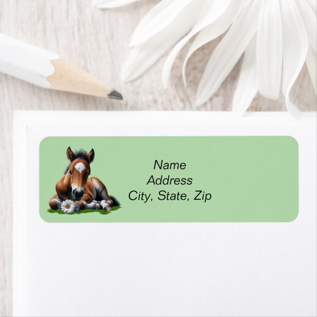 Cute Pony Foal Return Address Label (Insitu)