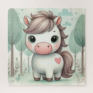 Cute Pony in a Whimsical Forest Jigsaw Puzzle
