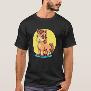 Cute Pony With Big Eyes Cartoon Style T-Shirt