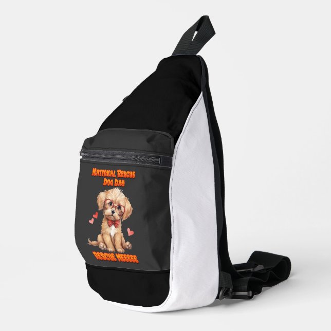 Cute Pooch: Bow-Tied & Glasses Sling Bag (Right Corner)