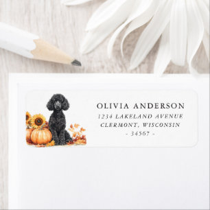 Cute Poodle Autumn Return Address Label
