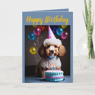 Cute Poodle Birthday Card
