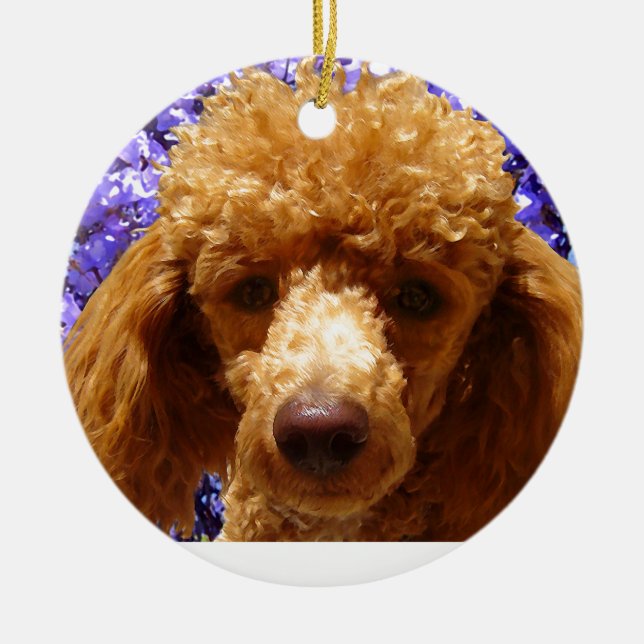 Cute Poodle Ceramic Tree Decoration (Front)