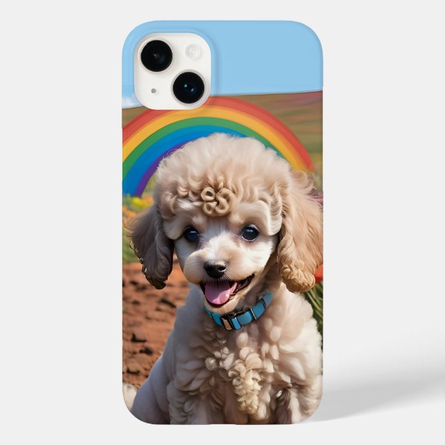 Cute Poodle Colourful flower and rainbow Case-Mate iPhone Case (Back)