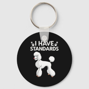 Cute poodle design for men women standard poodle key ring
