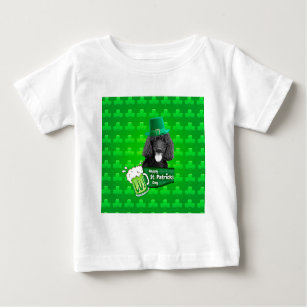 Cute Poodle Dog Hat St. Patrick Day w Clovers Baby T-Shirt