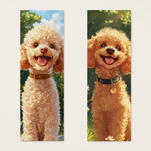 Cute Poodle Dog Illustration Bookmark (Front & Back)