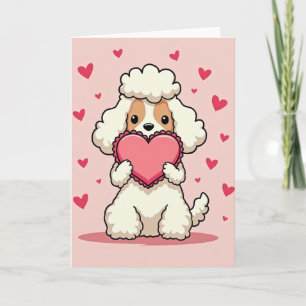 Cute Poodle Dog Love Card
