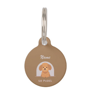 Cute Poodle Dog Pet Animals Love Paw Pet Tag