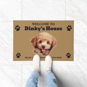 Cute Poodle Dog Photo Doormat