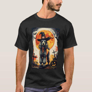 Cute Poodle Dog Witch Spooky Ghost Halloween Costu T-Shirt