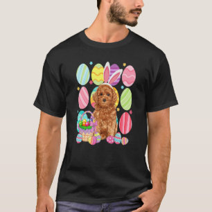 Cute Poodle Easter Bunny Ear Colourful Easter Egg T-Shirt