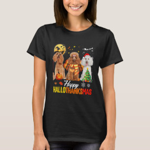 Cute Poodle Happy Hallothanksmas Halloween Thanksg T-Shirt