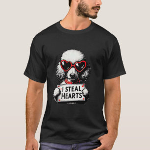 Cute Poodle I Steal Hearts Kids Mens Womens Poodle T-Shirt