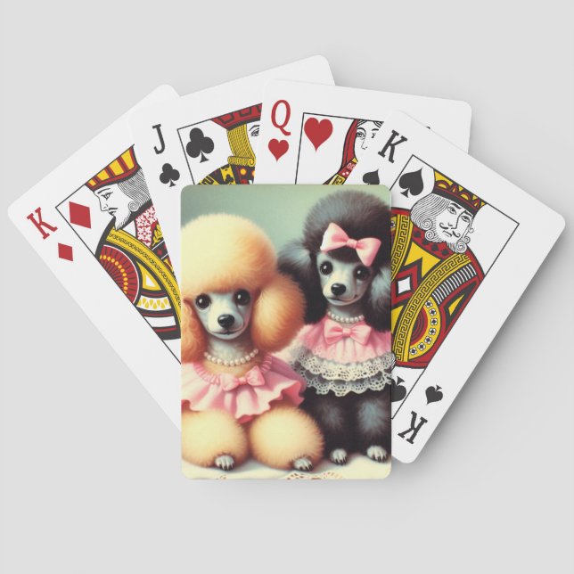 Cute Poodle Illustration Playing Cards (Back)