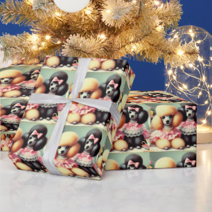 Cute Poodle Illustration Wrapping Paper