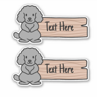 Cute Poodle Label