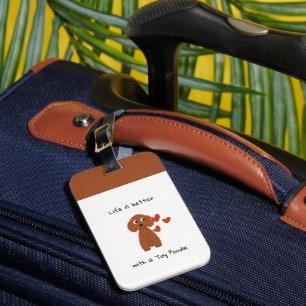 Cute Poodle Luggage Tag