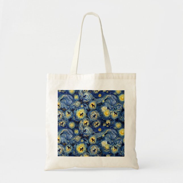Cute Poodle Pattern Dog Scarf Tote Bag (Front)