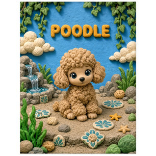 Cute Poodle Puppy, Baby Dog Postcard