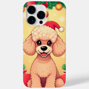 Cute Poodle Puppy in Christmas Scene with Gifts Case-Mate iPhone 14 Pro Max Case