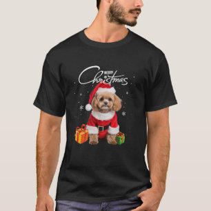 Cute Poodle Santa Hat Merry Christmas Tree Xmas Do T-Shirt