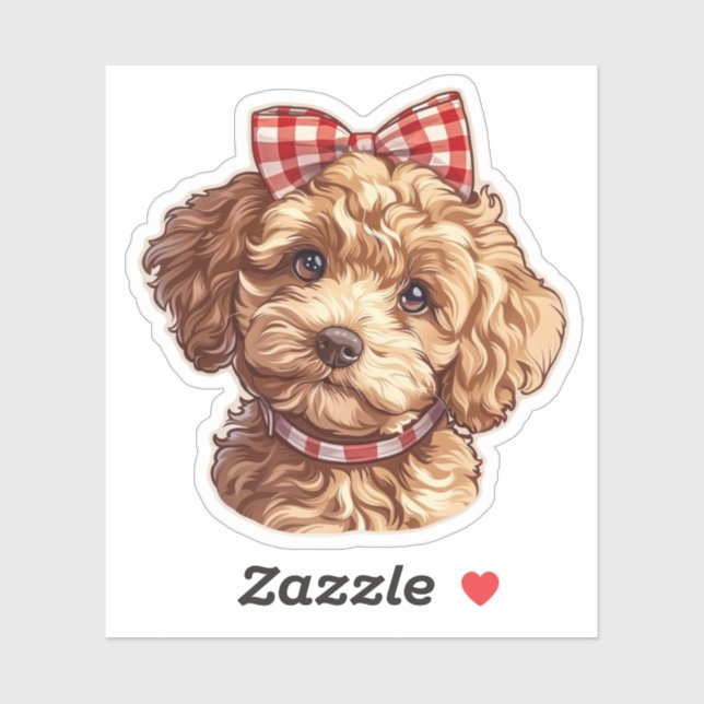 Cute Poodle with Bows (Sheet)